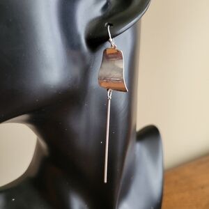 Contemporary silver fashion earring